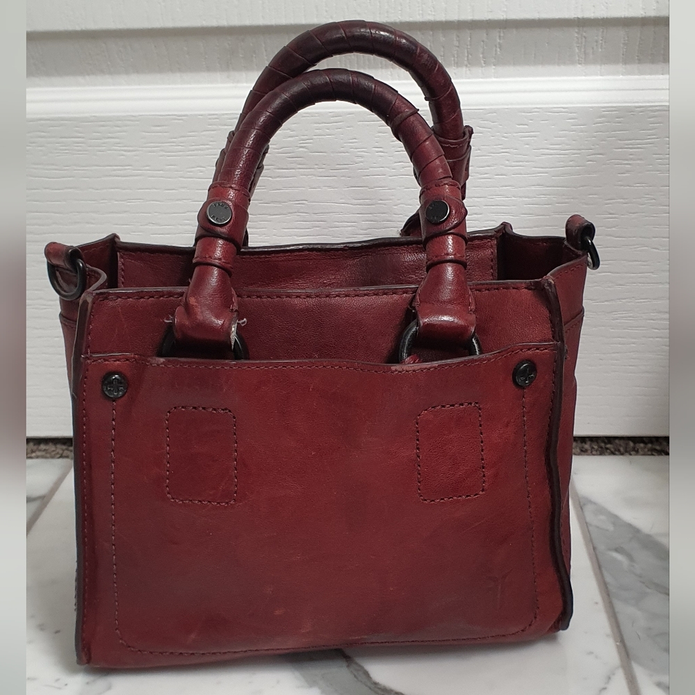 Frye mini demi satchel in burnt apple